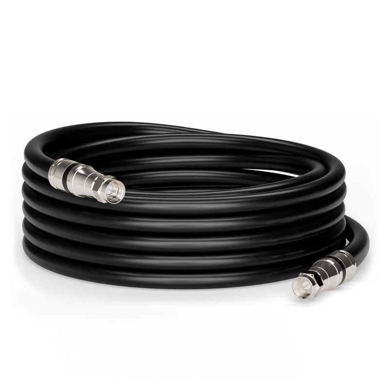 THE CIMPLE CO Coaxial Cable, 50 FT, RG11, Indoor/Outdoor, Dual-Shield, High Speed Internet, Satellite Extension, CATV, UV Resistant, Weather Proof, CL2 Rated, 15 Meters, Black - Image 1